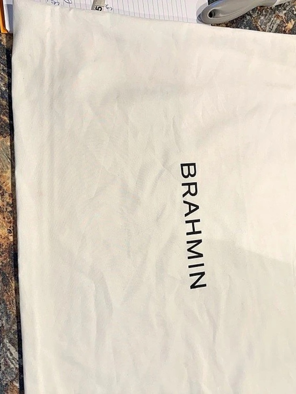 BRAHMIN Logo Dust Bag White